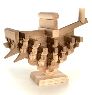 Chinese Mortise-and-Tenon Solid Wood Building Block Set, Ancient Dougong Model, Cultural Creative Toy