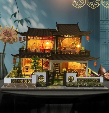 Meidai DIY Miniature House 'Xixi Flower Lane' Ancient Style Assembly Block Toy, Architectural Model Villa for Girls, Decorative Gift