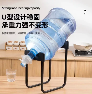 Pure Water Barrel Stand with Pump - Simple Mineral Water Dispenser and Pressurized Water Device, Minimalist Elevated Design