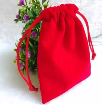 Red Cloth Lucky Bag for Jewelry and Accessories, Velvet Drawstring Pouch for Seals and Collectibles, Packaging Sack