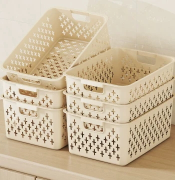 Kitchen Storage Rack Set - Pot Lid Holder & Plastic Organizer Bins for Cabinets
