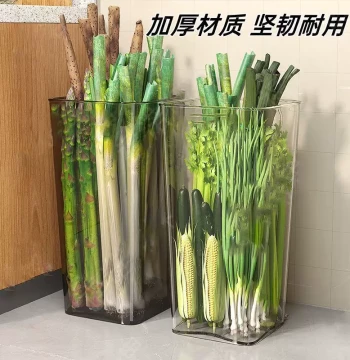 Multi-Function Green Onion Storage Box - Transparent Kitchen Container for Yams, Ginger, and Garlic