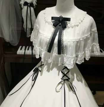 Luoxue Yu Hai Original Design Spring and Summer Lolita Dress CLA Series White Waist-Cinched Lolita Dress