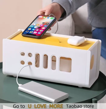 Colour Cable Storage Box Power Board Wire Management Socket