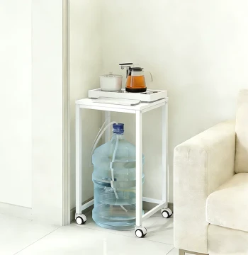Movable Kettle Stand for Water Dispenser, Floor-Standing Carbon Steel Rack for Living Room