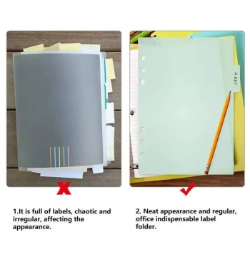 10Pcs Paper A4 Divider Index Board Labels Dividers for 4 Rin