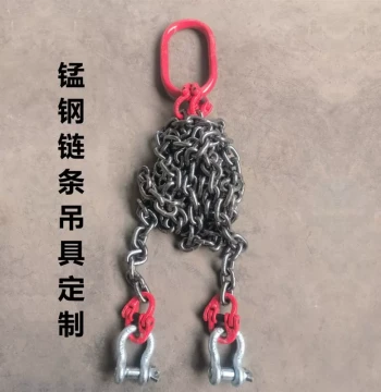 Double-Leg G80 Manganese Steel Lifting Chain Rigging with Hooks and Shackles for Cranes