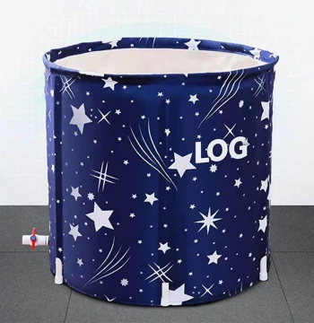 Direct Supply Foldable Bathtub Stand - Home Use Blue Starry Sky Collapsible Soaking Tub