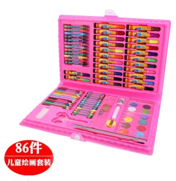 86-Piece Children's Drawing Set, Colored Pen Combination Stationery Kit for Students, Watercolor Markers and Brushes, Prize and Gift Set