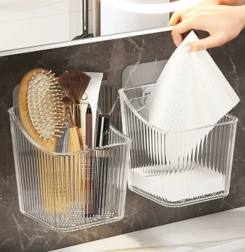 Wall-Mounted Towel Storage Box for Bathroom Sink