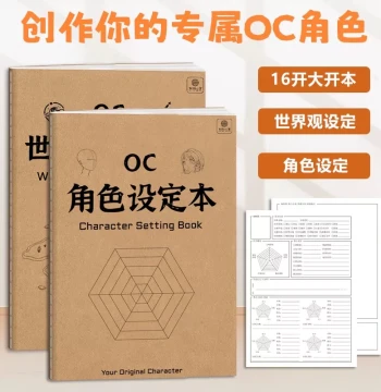 OC Character Design Notebook, Original Character World Building, Anime Style Plot and Design Sketchbook
