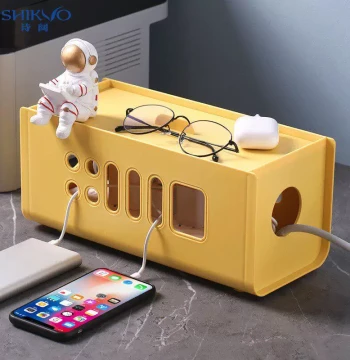 Power Cord Storage Box - Desktop Organizer for Power Strips, Chargers, and Cable Management