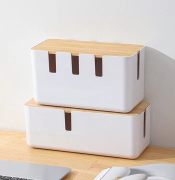 Power Strip Storage Box Cable Organizer Charger Holder Desktop Cord Management Socket Hub