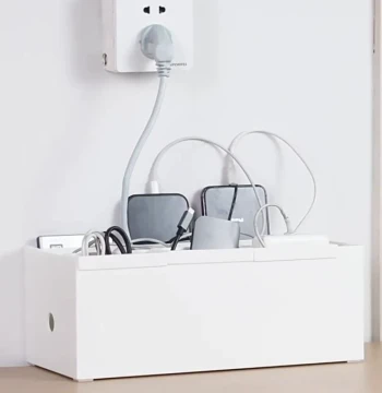 DIY Power Strip Storage Box, Extra Large Expandable Cable Organizer, Minimalist Outlet Rack