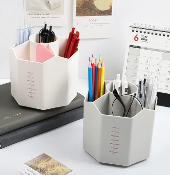 Rotating Pen Holder Large Capacity Desktop Organizer for Office and Student Supplies