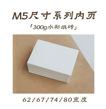 M5 Refill Paper Block, 300g Watercolor Paper for Loose-Leaf Journals, Blank Drawing Sheets