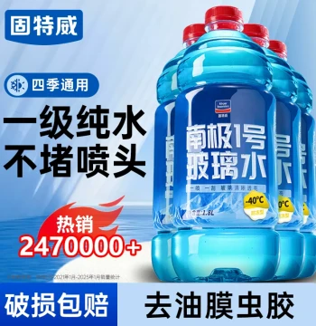 Goodway Car-Specific Glass Cleaner, Strong Stain and Oil Film Removal, Anti-Freeze Concentrated All-Season Windshield Washer Fluid