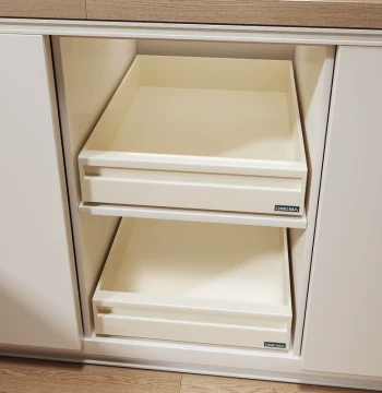 Cabinet Drawer Pull-Out Basket, Under-Sink Kitchen Organizer, Deep Cabinet Dish and Plate Storage Drawer