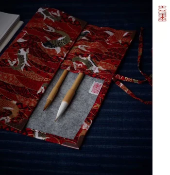 Brush Roll Bag Chinese Minimalist Japanese Calligraphy Art Supplies Case for Small Kai Baiyun Brushes