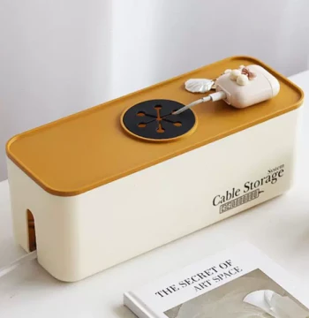 SOFTHOME Cable Management Box, Hidden Charger and Power Cord Organizer for Phones, Computers, Tablets, and Power Strips