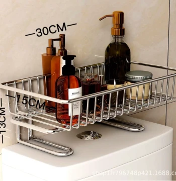 Bathroom Toilet Rack - Single/Double Layer Moisture-Proof No-Drill Storage Shelf for Restroom & Bathroom