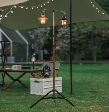 Outdoor Camping Telescopic Light Stand, Portable Aluminum Alloy Tripod for Multi-Function Camp Lights