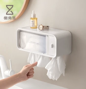 Face Towel Storage Box Wall-Mounted Organizer for Bathroom