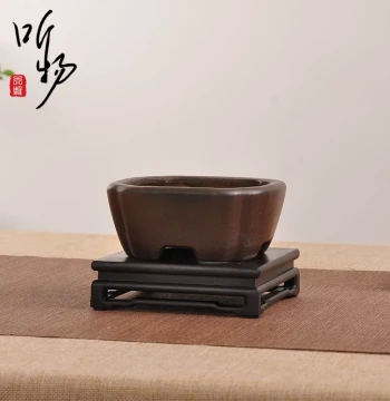 Rosewood Ming-Style Seal and Teapot Display Stand – Square Solid Wood Base for Jade, Strange Stones, Antiques, and Collectibles