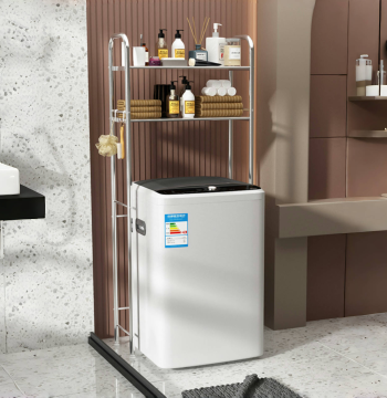 Stainless Steel Bathroom Multi-Function Over-Toilet Shelf Multi-Tier Floor-Standing Washing Machine Storage Cabinet