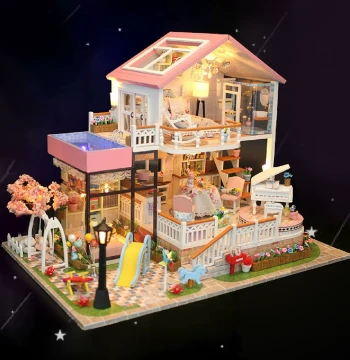 DIY Dollhouse Villa 'Sweet Words' - 3D Stereo Puzzle House Model Toy and Birthday Gift for Girls