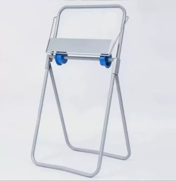 Industrial Large Roll Wiper Dispenser - Stainless Steel Wall-Mount or Wheeled Floor Stand for Non-Woven Fabric, Free Shipping