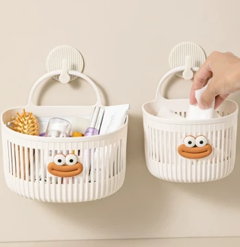 Hanging Face Towel Storage Basket for Bathroom Sink
