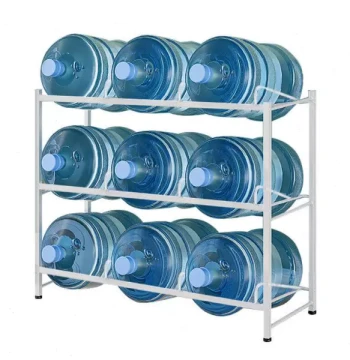 Yiduomei White Three-Row Three-Tier Water Jug Storage Rack