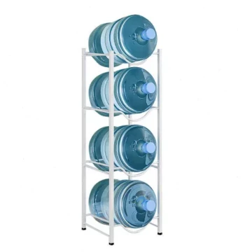 Yiduomei White Single-Row Four-Tier Water Bucket Rack for Mineral Water Containers