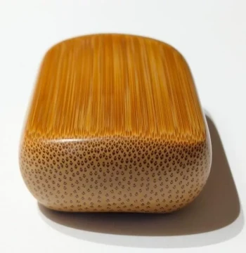 Handcrafted Golden Jade Bamboo Premium Artifact: 'Peace' Tablet for Palm Holding, Unpierced Antique Collectible Handpiece