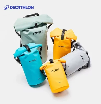 Decathlon ITIWIT Waterproof Dry Bag, Large-Capacity Outdoor Bucket Bag for Swimming, Rafting, and Diving (WWKW)