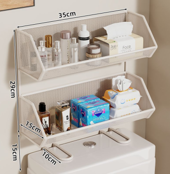 Over-Toilet Bathroom Storage Shelf - Multi-Functional Organizer for Restroom Essentials