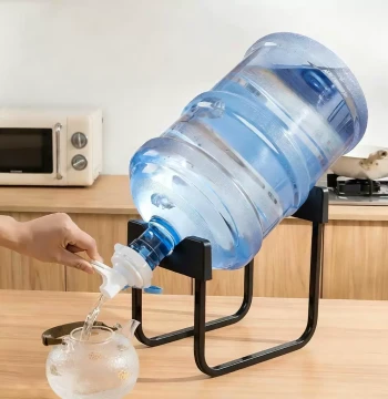 Inverted Water Cooler Stand with Manual Pump Dispenser for 5-Gallon Bottles