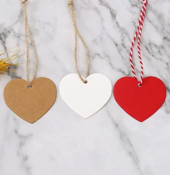 100pcs Heart Shaped Paper Tags Christmas Gift Packaging Hang