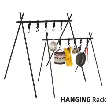 Portable Ultralight Folding Tripod Shelf for Outdoor Camping, Picnics, and Travel - Multi-purpose Rack and Clothes Hanger