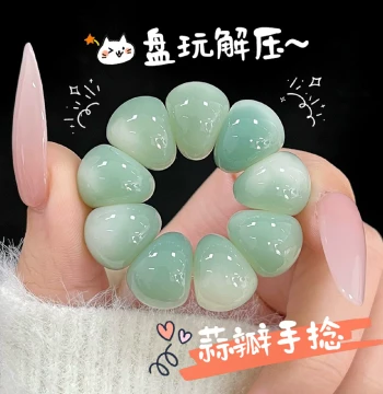 Mangosteen Garlic Clove Large Intestine Bodhi Bracelet - Stress-Relief Hand Roller for Students, Finger Toy, and Buddhist Prayer Beads for Women