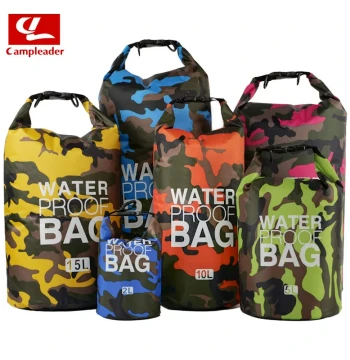 Outdoor Camouflage Waterproof Dry Bag, Lightweight Polyester Bucket Pack for Rafting, Beach, and Swimming, Available as Shoulder or Backpack Style