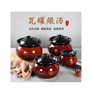 Small Clay Stew Pots - Shaxian Snacks Style Earthenware Soup Containers, Jiangxi Double-Boiler Sand Pots for Home Cooking
