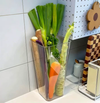 Green Onion Storage Organizer Large Capacity Multi-Function Kitchen Ginger Scallion Garlic Ingredient Storage Box Yam Storage Bucket Sorting Container