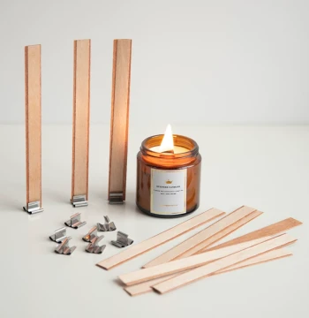 Manyue DIY Aromatherapy Candle Replacement Wicks - Smokeless Premium Wooden Core for White Noise Effect