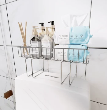304 Stainless Steel Toilet Shelf - Over-the-Bowl Bathroom Organizer for Cleaner and Shower Gel