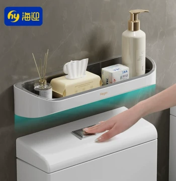 No-Drill Wall-Mounted Over-Toilet Storage Shelf - Elevated Waterproof Rack for Bathroom and Washroom Organization