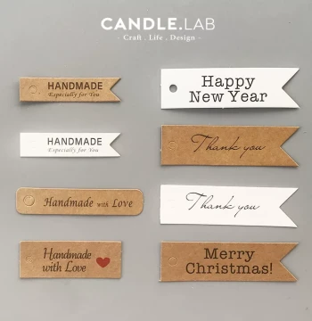 CANDLE.LAB | Decorative Paper Flags and Alphabet Tags for Plaster Candles (Style 07)