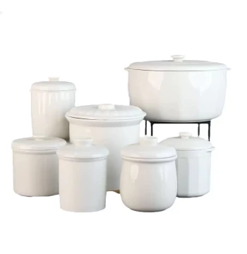 Ceramic Double-Ear Lidded Baby Stew Pot for Home Use, Various Sizes, Inner Pot for Steaming Soup and Bird's Nest