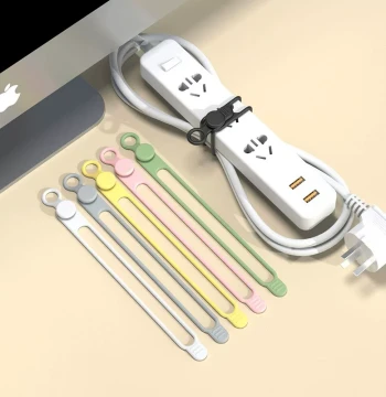 Extended Silicone Cable Organizer for Data Lines and Headphones